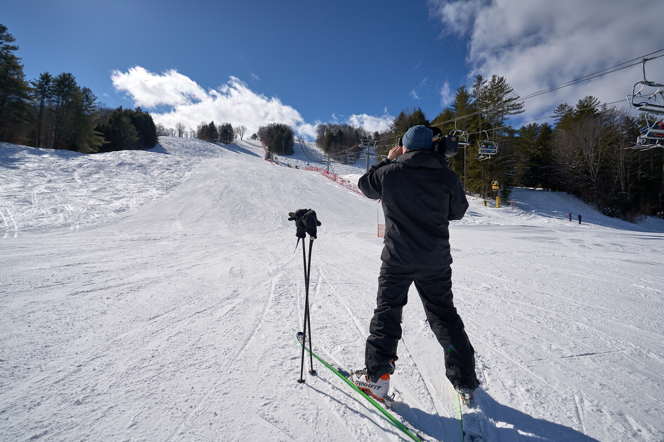 Working off of skis at S6 in Vermont
